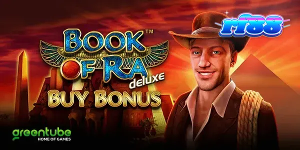 Tampilan visual slot Book of Ra deluxe dengan elemen Mesir kuno